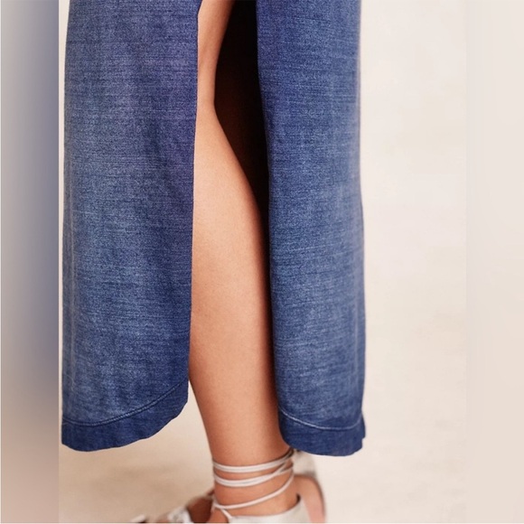 Anthropologie cloth & stone Nila Blue Ombre Maxi Shirt Dress - Picture 4 of 14